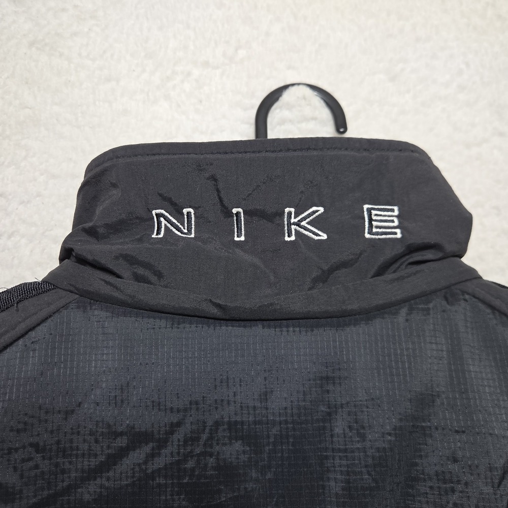 Vintage 90s Nike Puffer Jacket Black Embroidered Logo Mens Size Large Spell Out - Picture 9 of 9